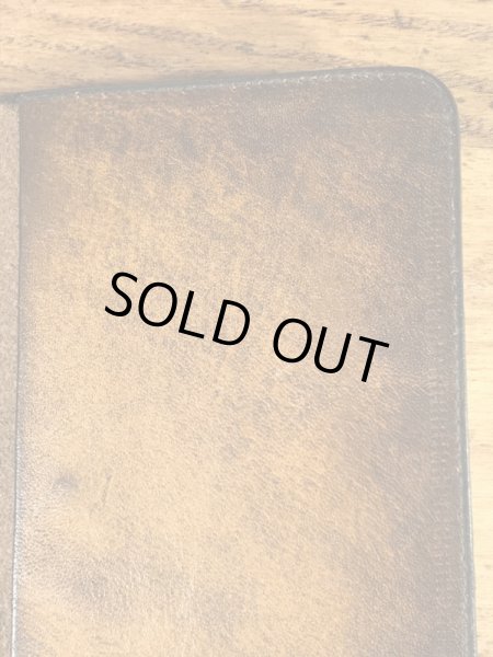 フラワーとカメが描かれたヒッピー調の70’sヴィンテージレザーウォレット