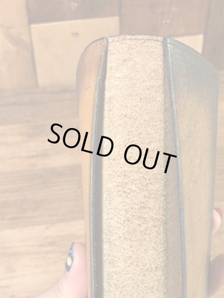 フラワーとカメが描かれたヒッピー調の70’sヴィンテージレザーウォレット