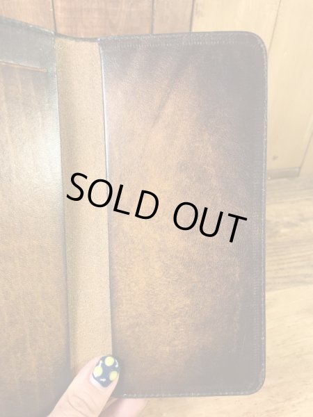 フラワーとカメが描かれたヒッピー調の70’sヴィンテージレザーウォレット