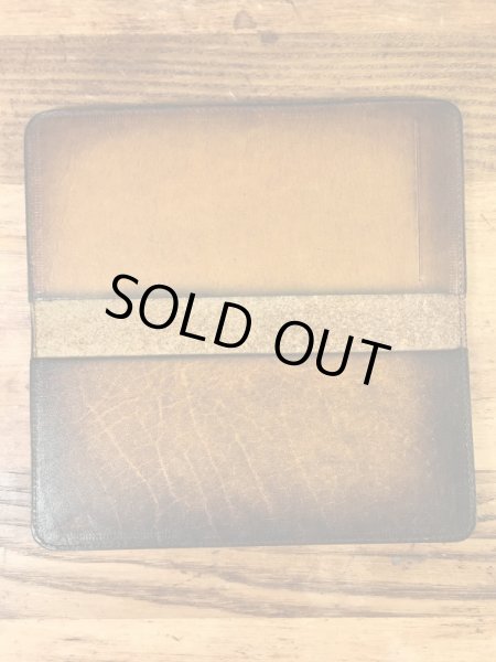 花とカメが描かれたヒッピーの70年代ビンテージ革財布