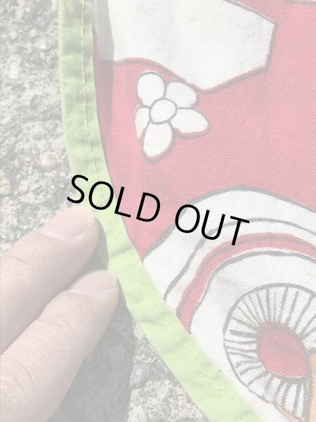 ヒッピー調のポップアートの60〜70’sヴィンテージキングサイズフラットシーツ