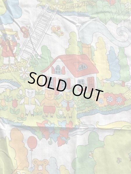 レインボーのポップアートの70’sヴィンテージBoxシーツ