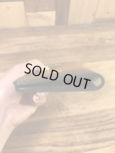 花と亀のヒッピー調の70年代ビンテージ革財布