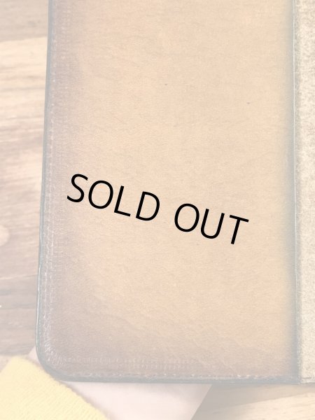 フラワーとカメが描かれたヒッピー調の70’sヴィンテージレザーウォレット