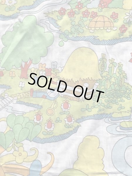 レインボーのポップアートの70’sヴィンテージBoxシーツ