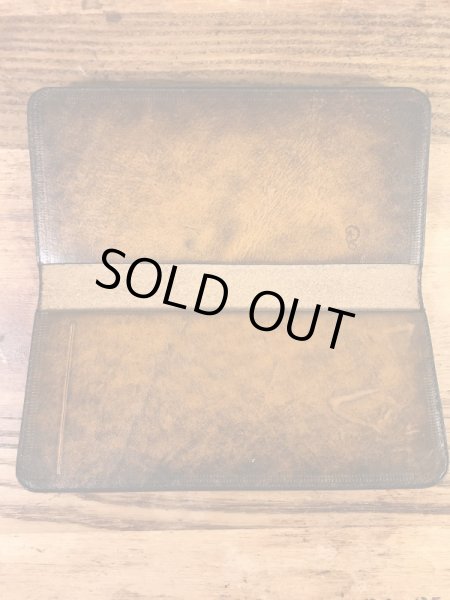 花と亀が描かれたヒッピー調の70年代ビンテージ革財布