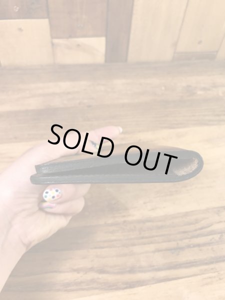 フラワーとカメが描かれたヒッピー調の70’sヴィンテージレザーウォレット