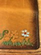 フラワーとカメが描かれたヒッピー調の70’sヴィンテージレザーウォレット
