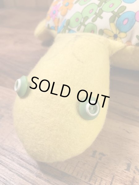 フラワー柄の亀の70’sヴィンテージプラッシュドール