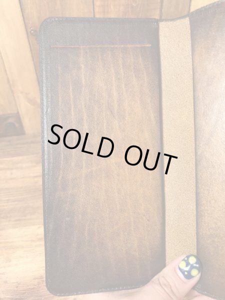 花と亀のヒッピー調の70年代ビンテージ革財布