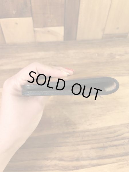 花とカメが描かれたヒッピーの70年代ビンテージ革財布