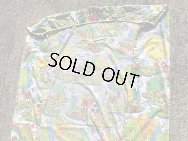 レインボーのポップアートの70’sヴィンテージBoxシーツ