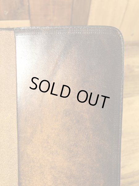 フラワーとカメが描かれたヒッピー調の70’sヴィンテージレザーウォレット