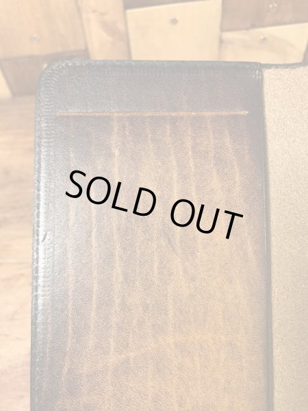 フラワーとカメが描かれたヒッピー調の70’sヴィンテージレザーウォレット