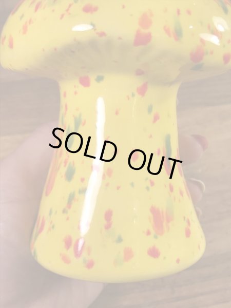 陶器製のキノコの70年代ビンテージ置物