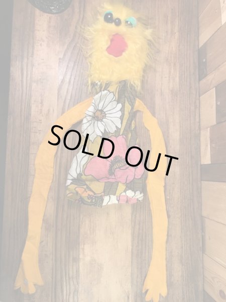 ヒッピー調のモンスターの70年代ビンテージパペットドール