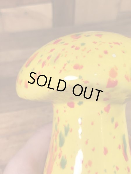 陶器製のキノコの70年代ビンテージ置物