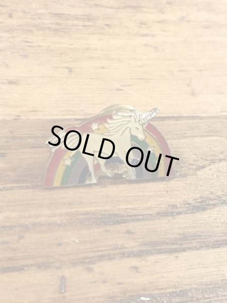 レインボーとユニコーンの70〜80年代ビンテージエナメルピンバッジ