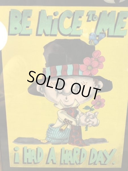 メッセージが書かれたヒッピーアートの70年代ビンテージピクチャーフレーム