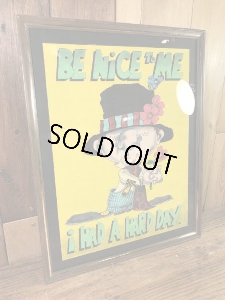 メッセージが書かれたヒッピーアートの70年代ビンテージピクチャーフレーム