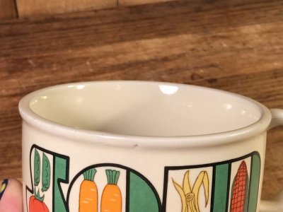 画像1: Vegetable “Soup” Ceramic Soup Mug　野菜　ビンテージ　スープマグ　70年代