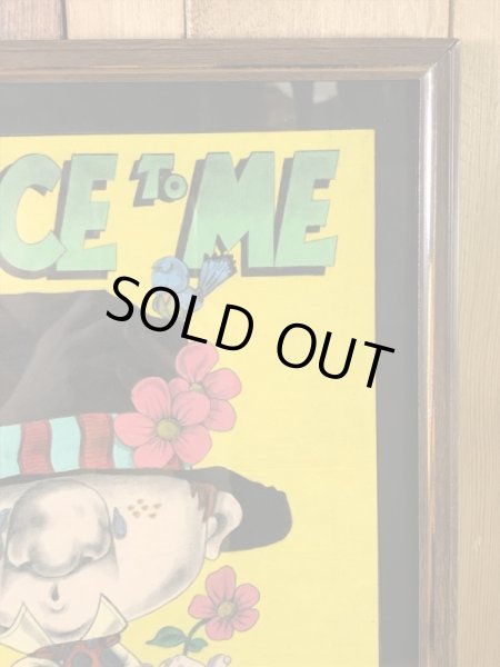 メッセージが書かれたヒッピーアートの70年代ビンテージピクチャーフレーム