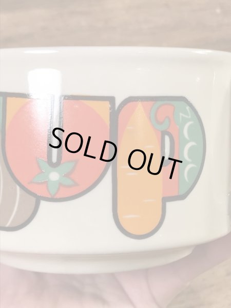 ベジタブルの柄のセラミック製の70’sヴィンテージスーパーマグ