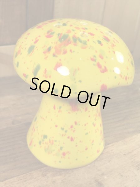 陶器製のキノコの70年代ビンテージ置物