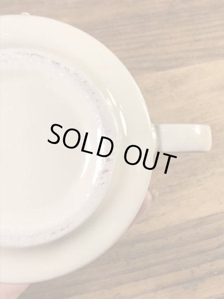 野菜の陶器製の70年代ビンテージスープマグカップ