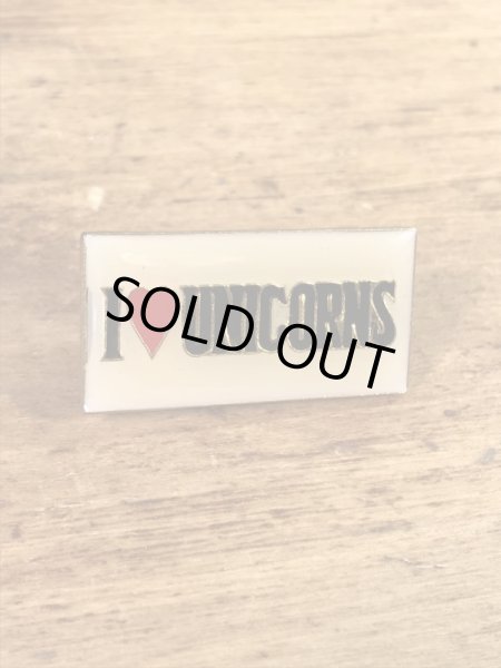 アイラブユニコーンと書かれた70〜80年代ビンテージエナメルピンバッジ