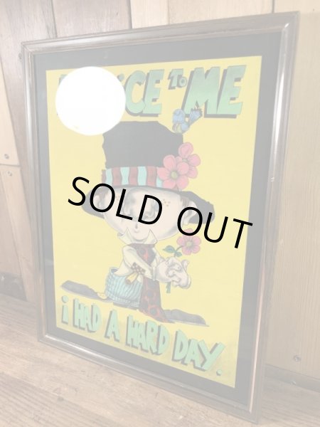 “Be Nice To Me...”のメッセージが書かれたヒッピーの70’sヴィンテージピクチャーアート