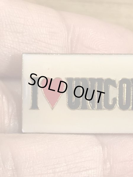 アイラブユニコーンと書かれた70〜80年代ビンテージエナメルピンバッジ