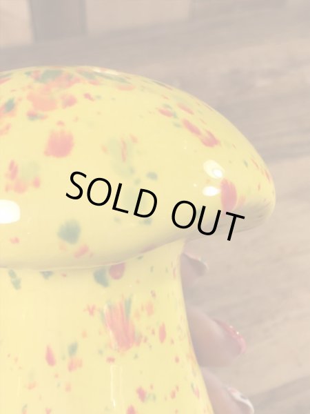 陶器製のキノコの70年代ビンテージ置物