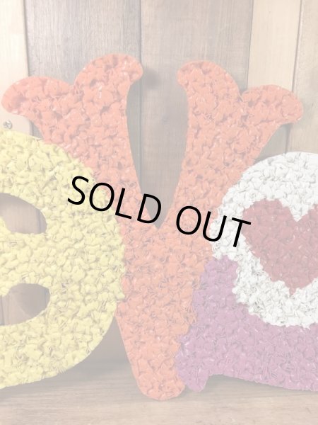 ラブのポップコーンアートの70年代ビンテージ壁掛け