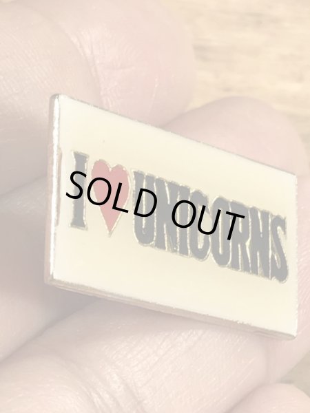 アイラブユニコーンと書かれた70〜80年代ビンテージエナメルピンバッジ