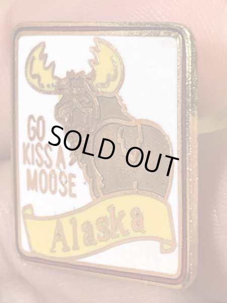 トナカイのアラスカの70〜80年代ビンテージピンバッジ