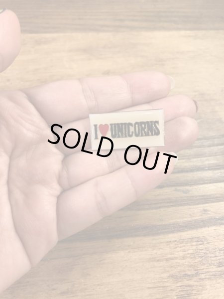 I Love Unicornと書かれた70~80’sヴィンテージエナメルピンズ