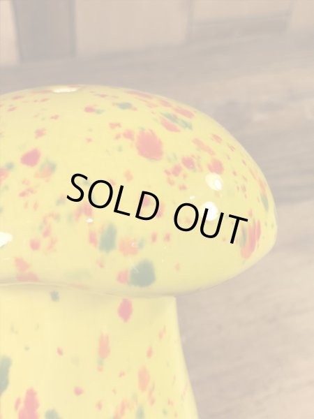 陶器製のキノコの70年代ビンテージ置物