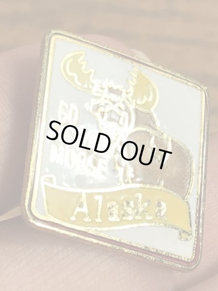 トナカイのアラスカの70〜80年代ビンテージピンバッジ