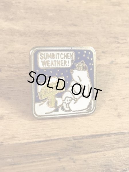 アラスカのシロクマの70〜80年代ビンテージピンバッジ