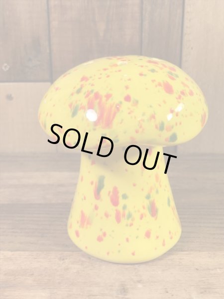 陶器製のキノコの70年代ビンテージ置物