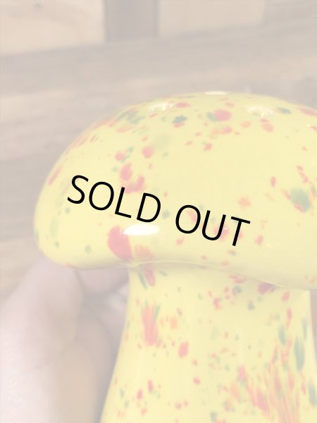 陶器製のキノコの70年代ビンテージ置物