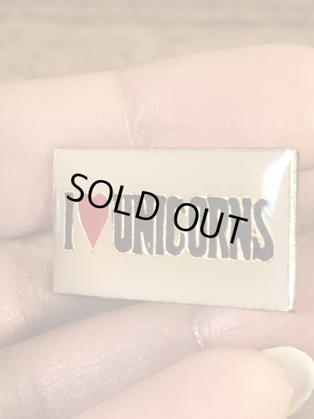 アイラブユニコーンと書かれた70〜80年代ビンテージエナメルピンバッジ