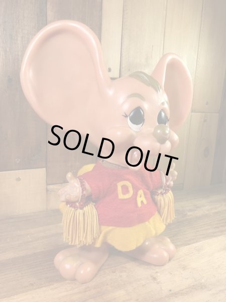 チアリーダーのフロリダマウスの70年代ビンテージ貯金箱