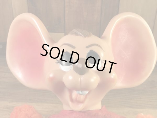 チアガールのフロリダマウスの70年代ビンテージ貯金箱