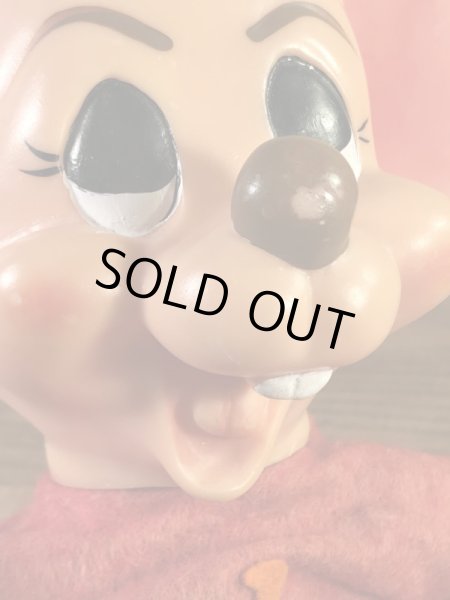 チアガールのフロリダマウスの70年代ビンテージ貯金箱