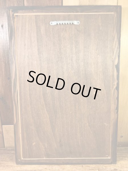 フクロウがハンドペイントで描かれた70’sヴィンテージ壁掛け