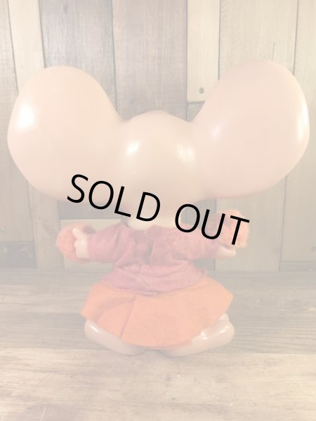 チアガールのフロリダマウスの70年代ビンテージ貯金箱