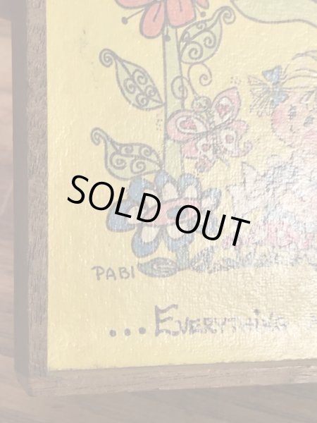 キノコやフラワーが描かれた70’sヴィンテージ壁掛け