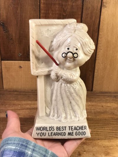 画像3: Sillisculpts “World's Best Teacher...” Message Doll　シリスカルプス　ビンテージ　メッセージドール　70年代